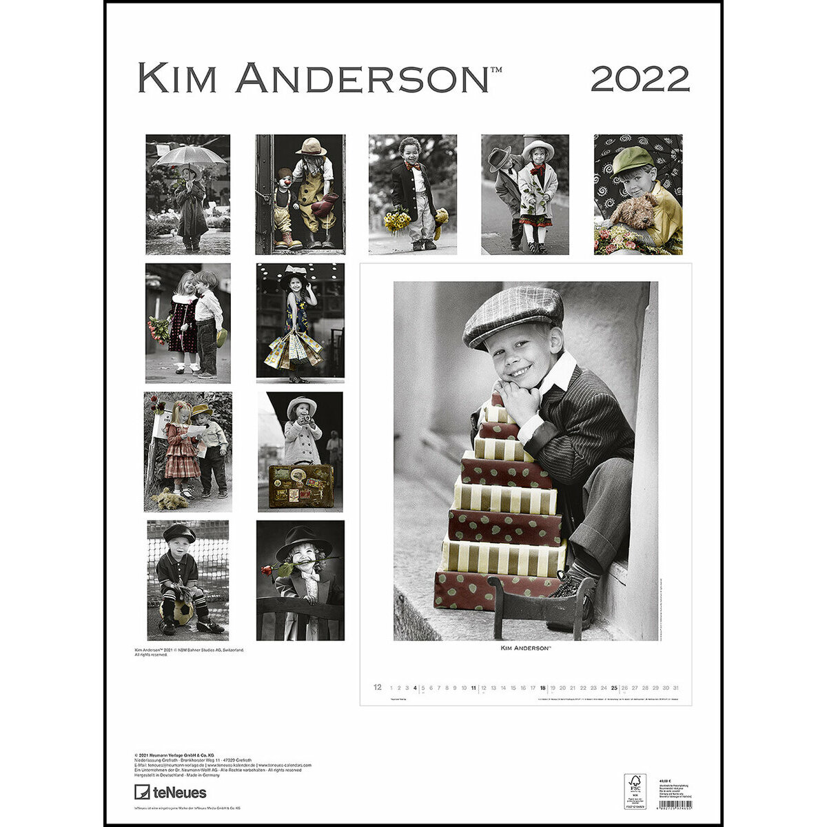 Maxi Calendrier  Poster 2022  Enfance vintage  par Kim Anderson