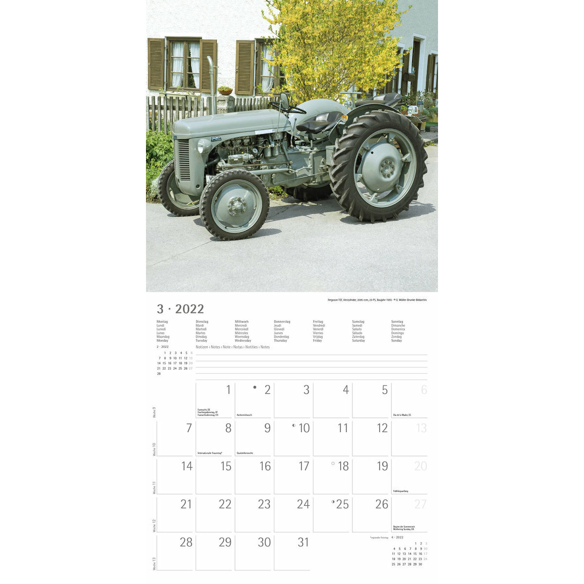 Calendrier 2022 Tracteur retro