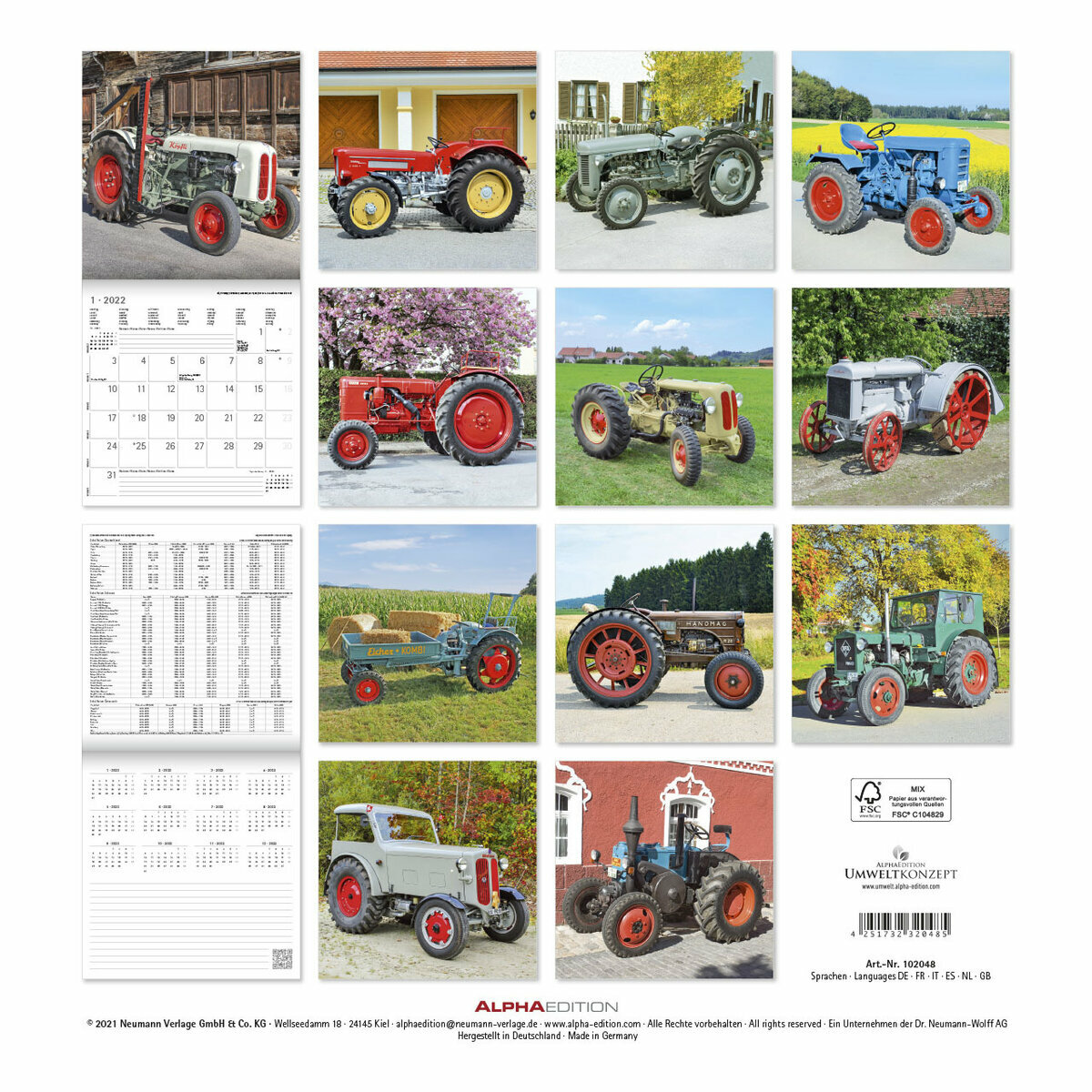 Calendrier 2022 Tracteur retro