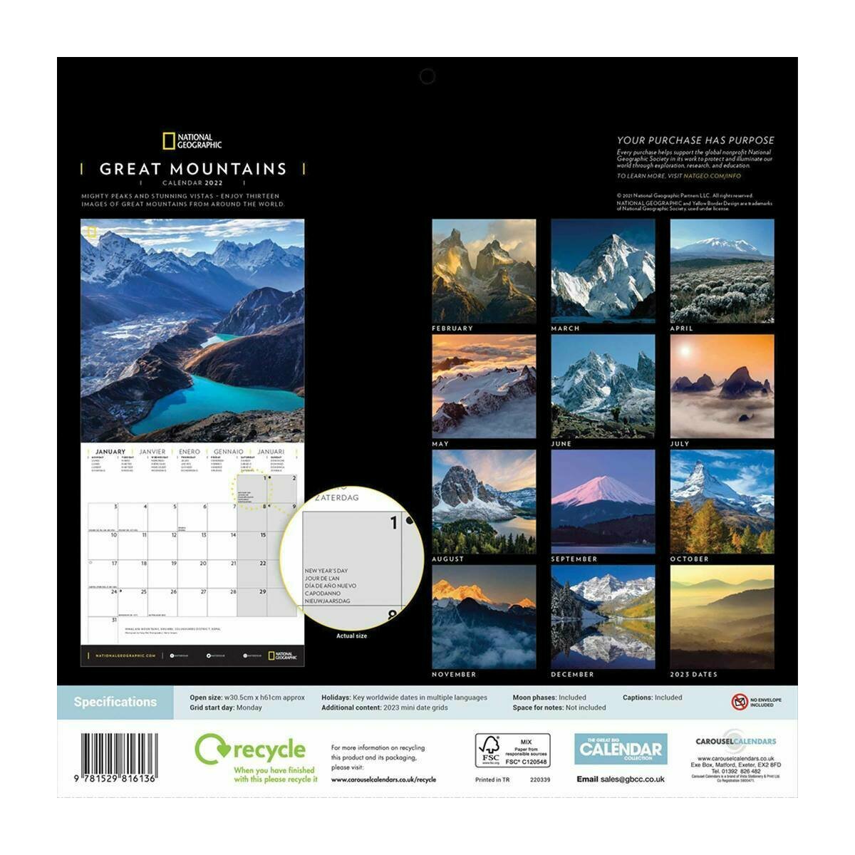 Calendrier 2022 National Geographic Montagne
