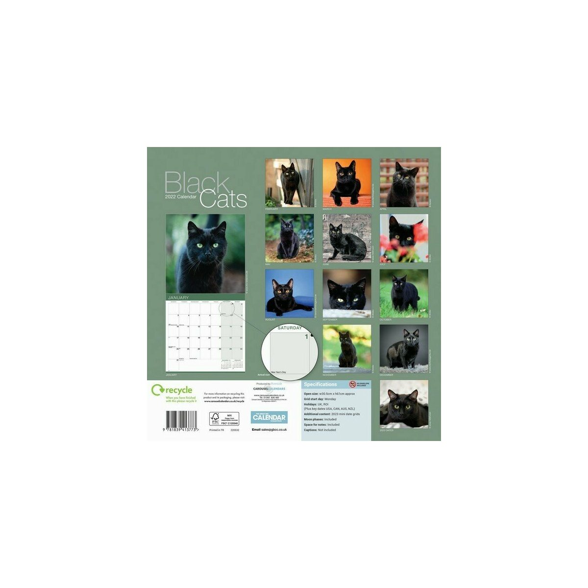 Calendrier Chat Noir 22