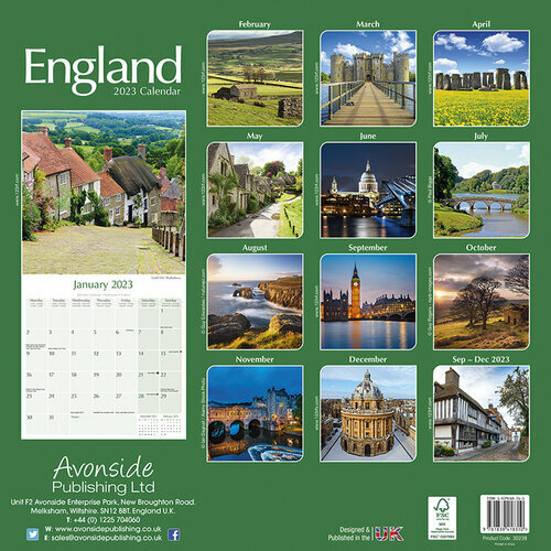 Calendrier 2023 Angleterre