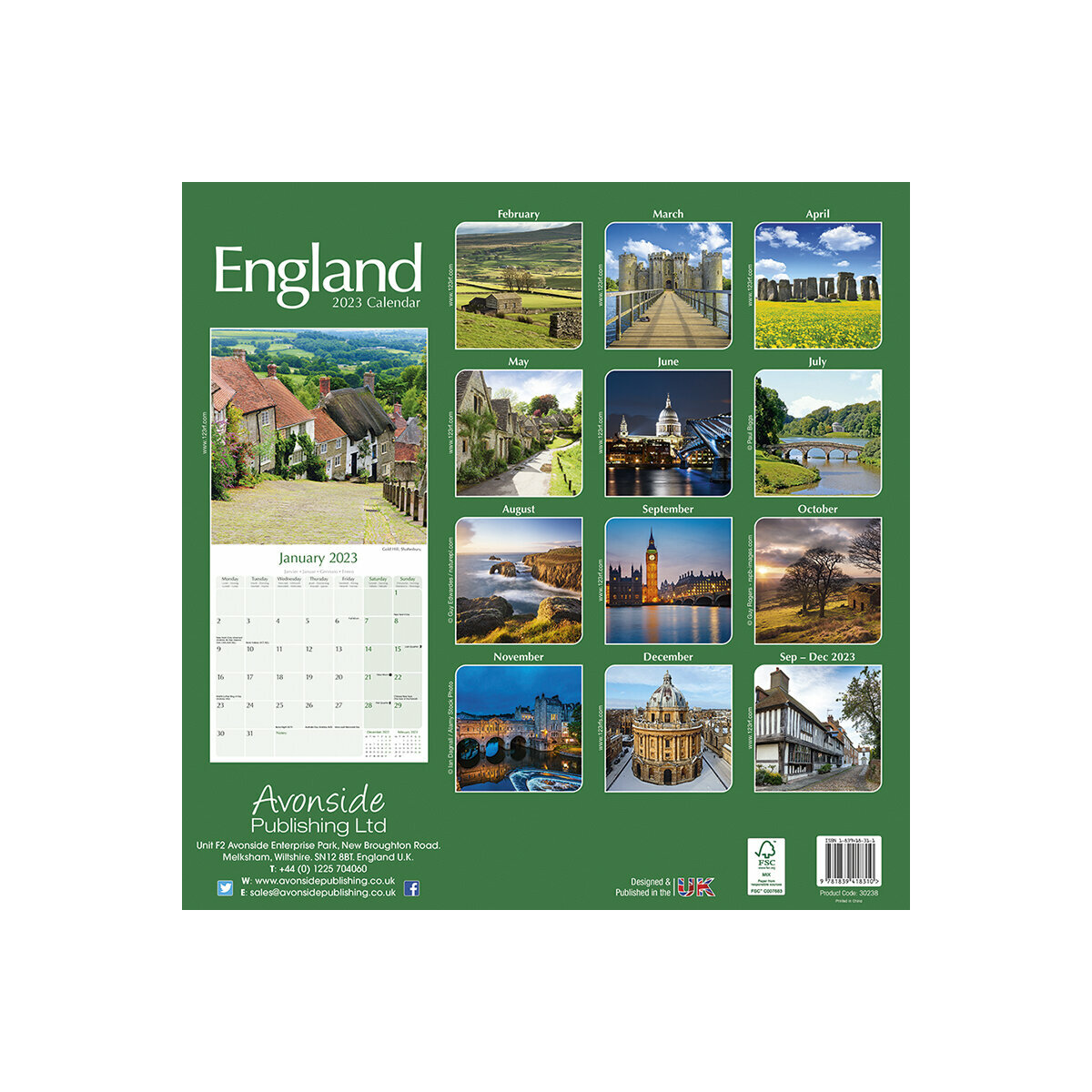 Calendrier 2023 Angleterre