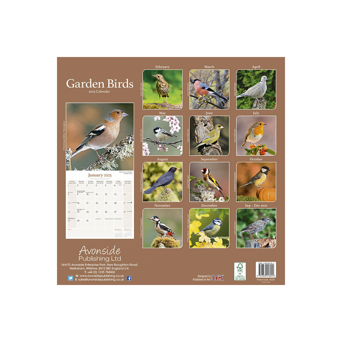 Calendrier 2023 Oiseaux du jardin