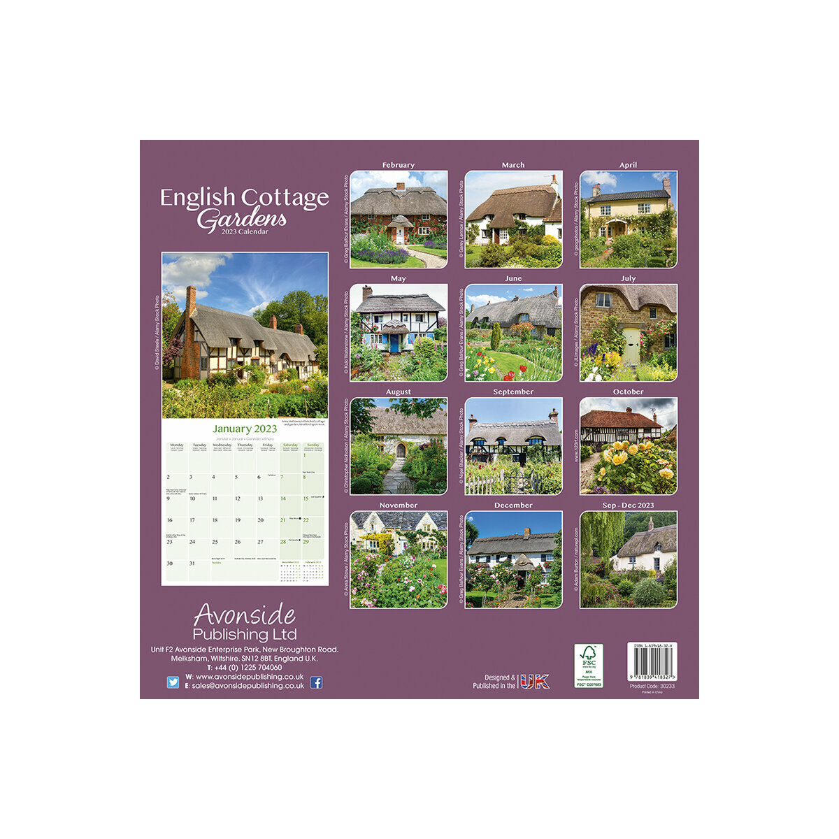 Calendrier 2023 Jardin anglais