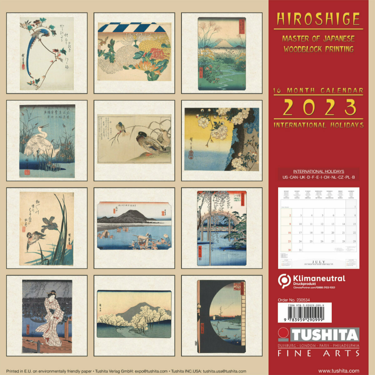 Calendrier 2023 Artistique Calendrier 2023 Hiroshige Art Japonais