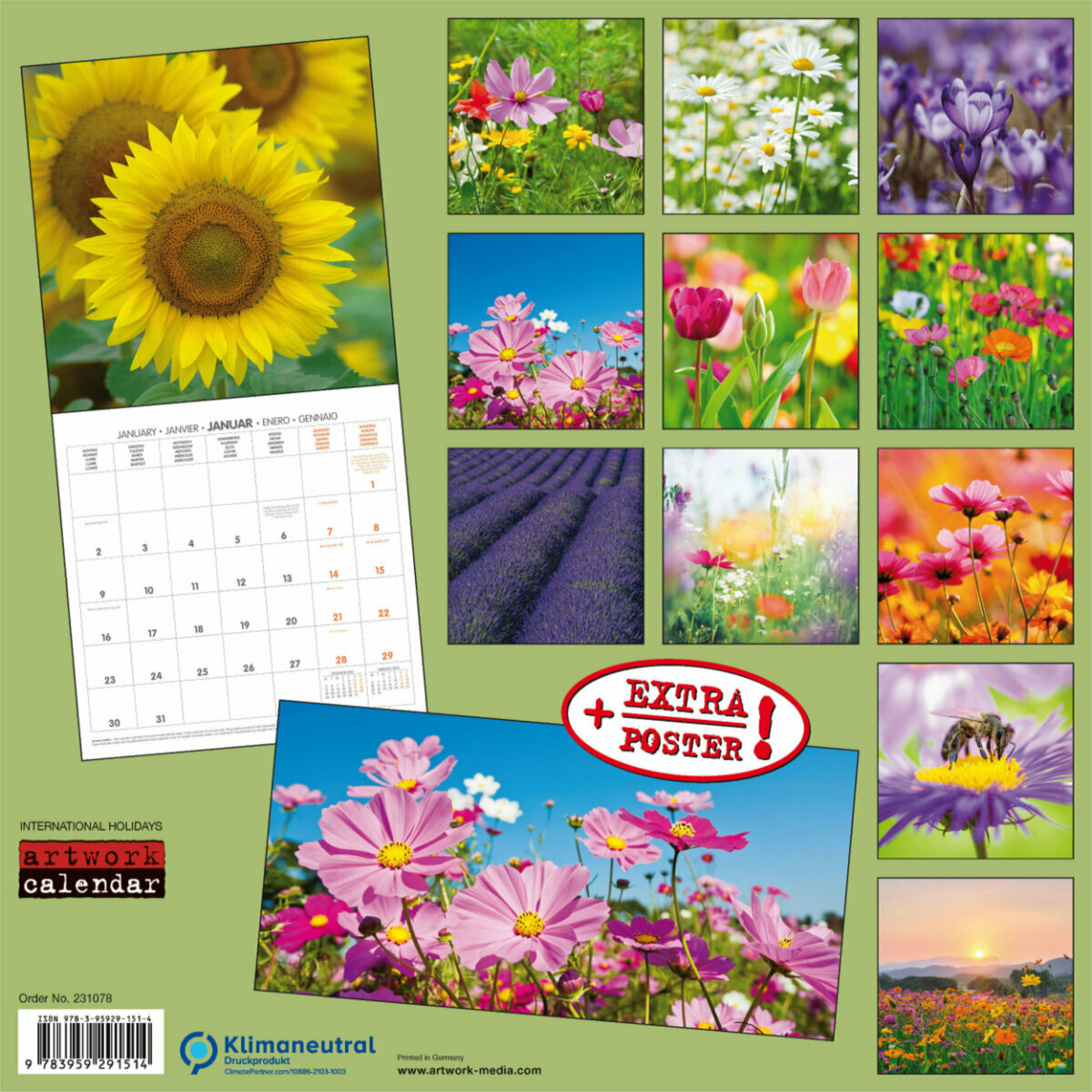 Calendrier 2023 Fleurs des champs AVEC POSTER OFFERT