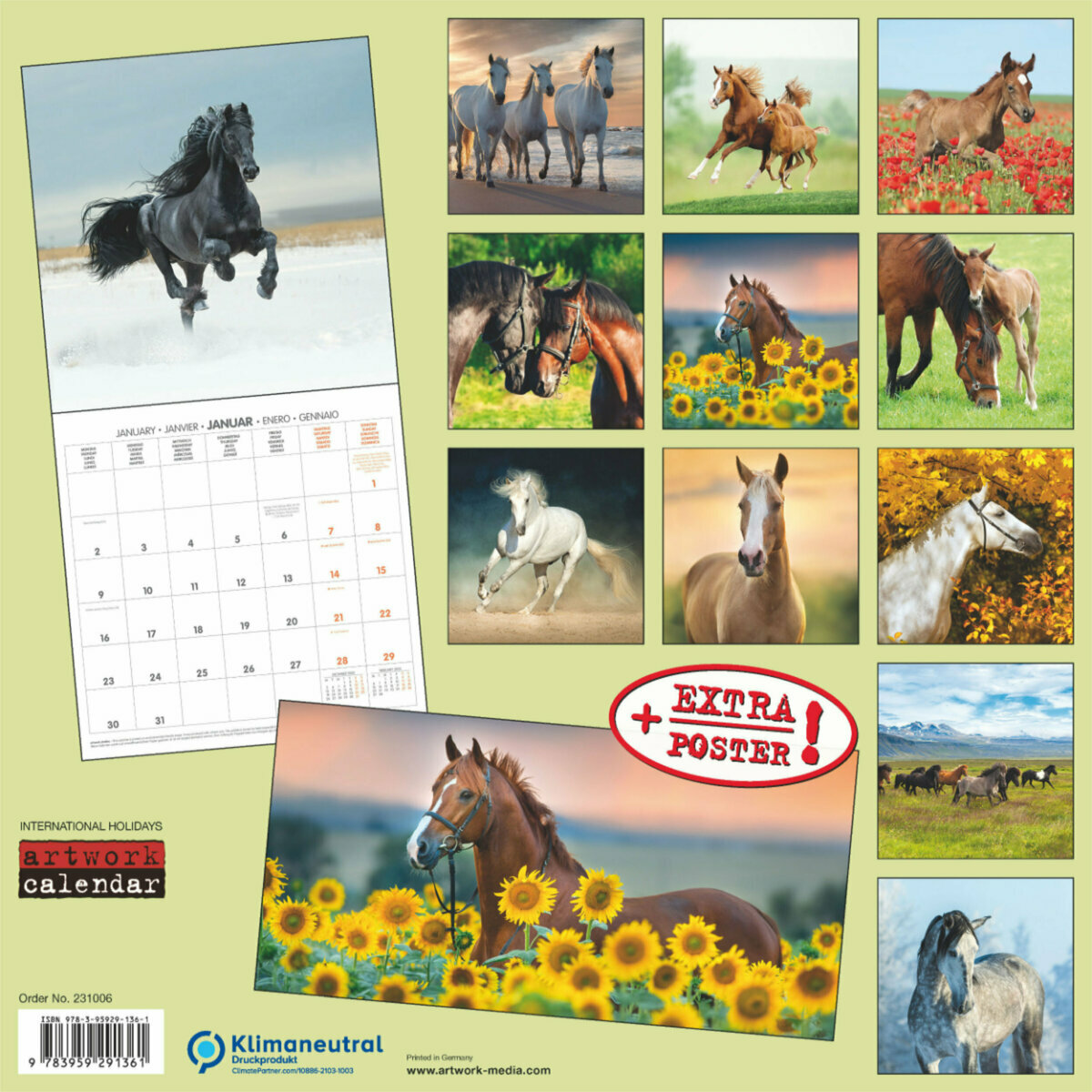 Calendrier Cheval 2023 Calendrier 2023 Chevaux Avec Poster Offert