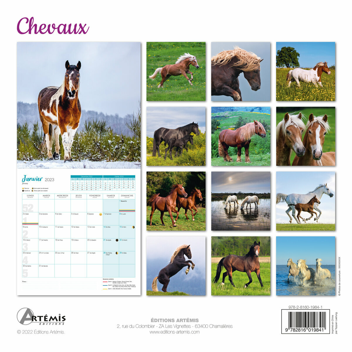 Calendrier 2023 Chevaux