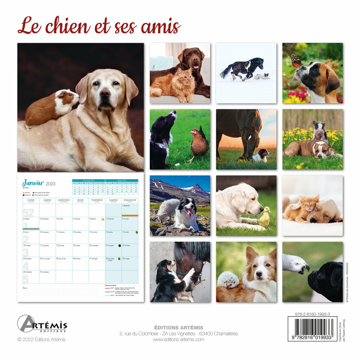 Calendrier 2023 Chien et ses amis