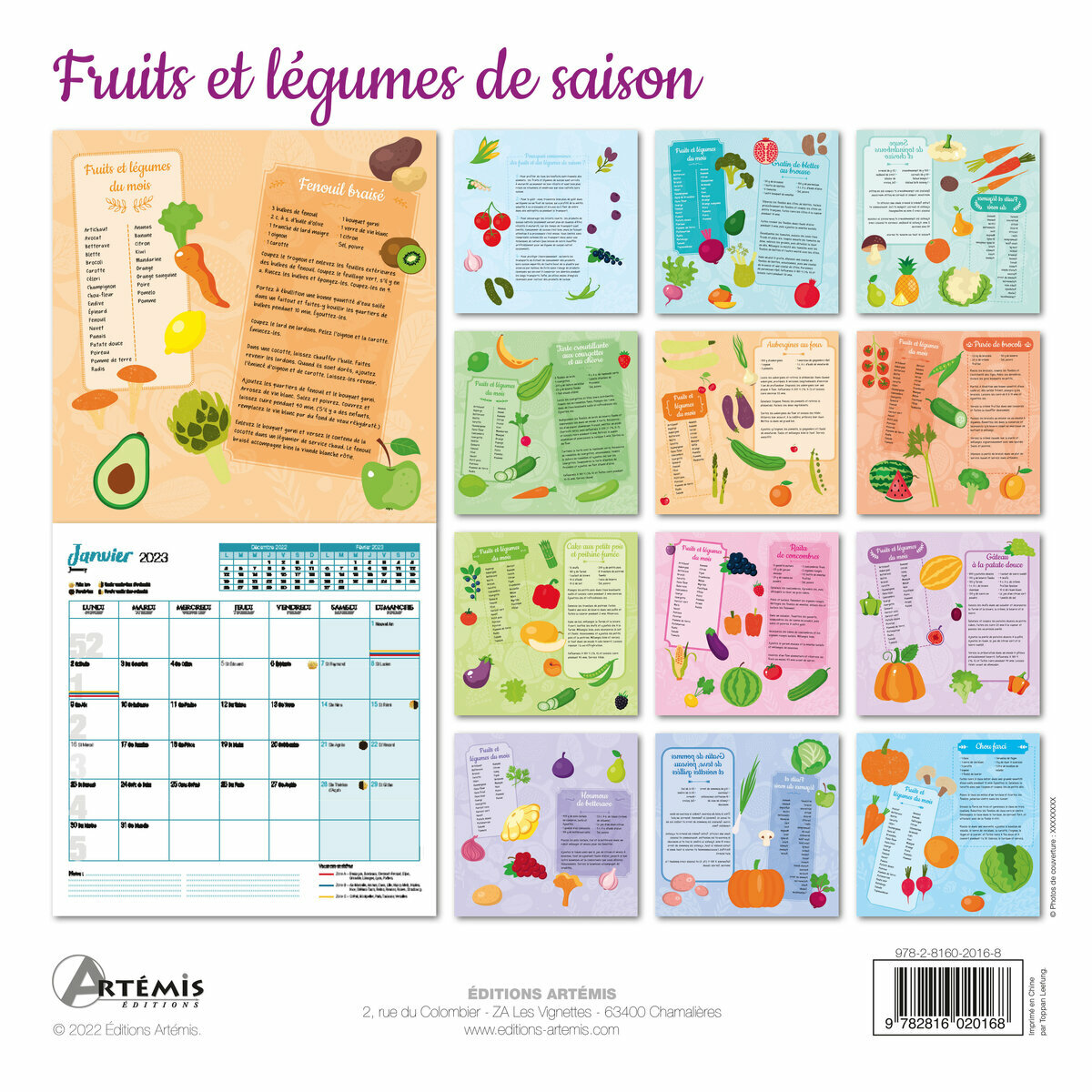 Calendrier 2023 Fruits et légumes au fil des saisons