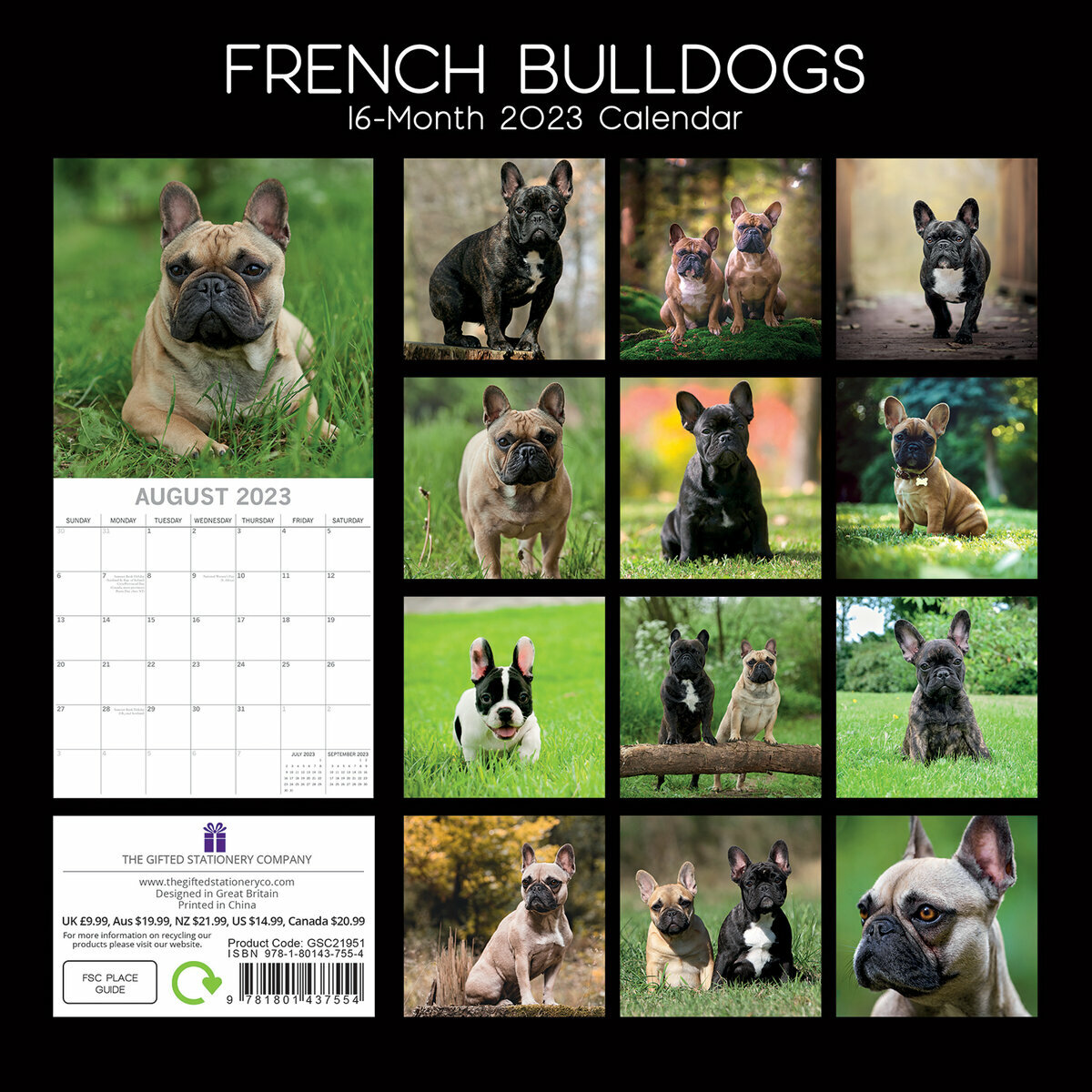 calendrier Bouledogue français 2023