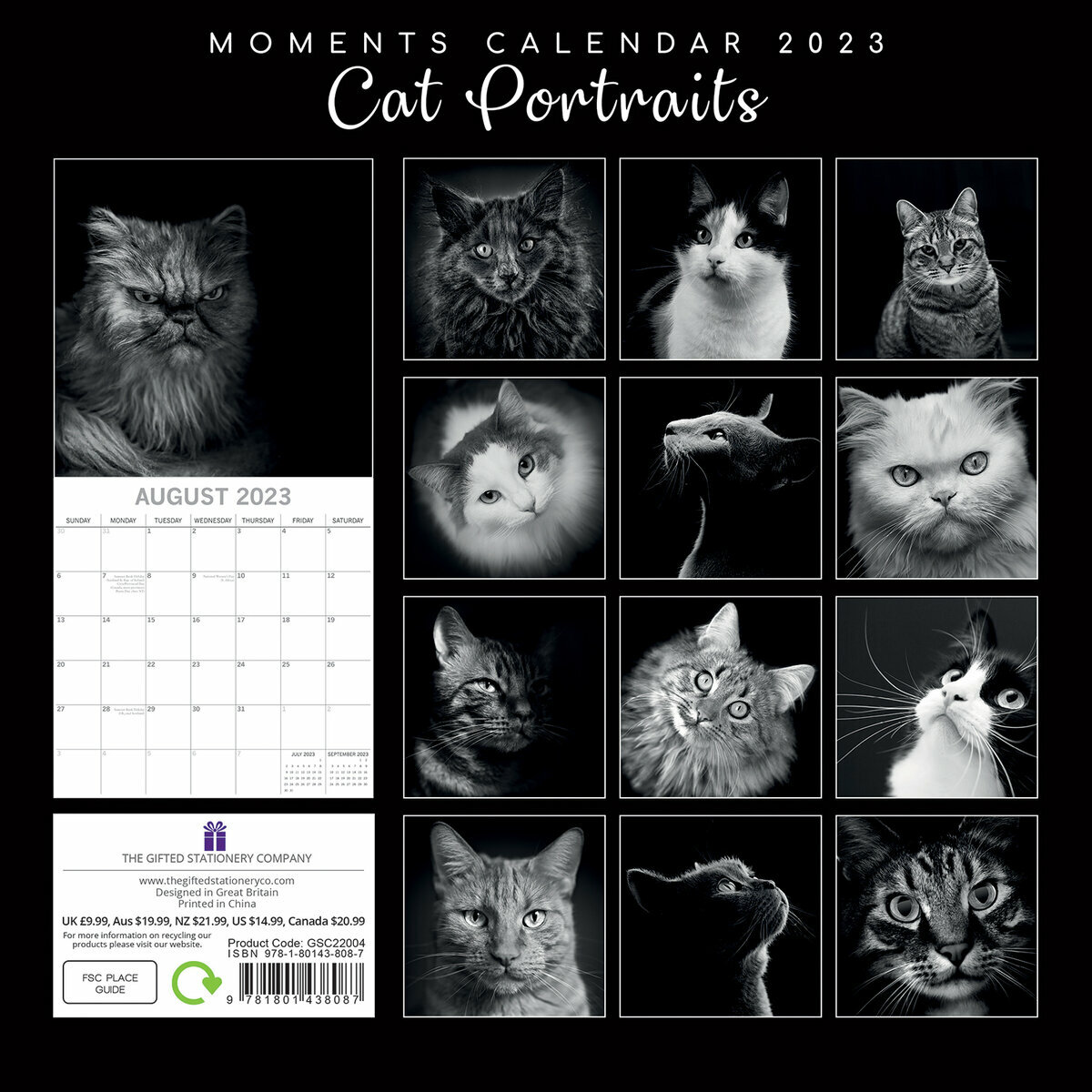 Calendrier 23 Chat Noir Et Blanc