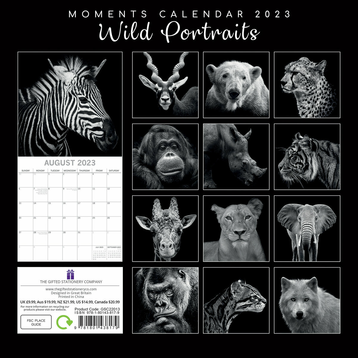 Calendrier 2023 Animaux Calendrier 2023 Animaux Sauvages Noir Et Blanc