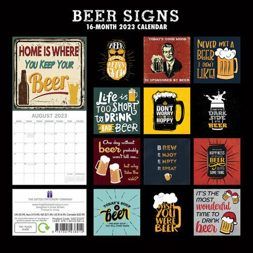 Calendrier Biere 2023 Calendrier 2023 Affiche Rétro Bière