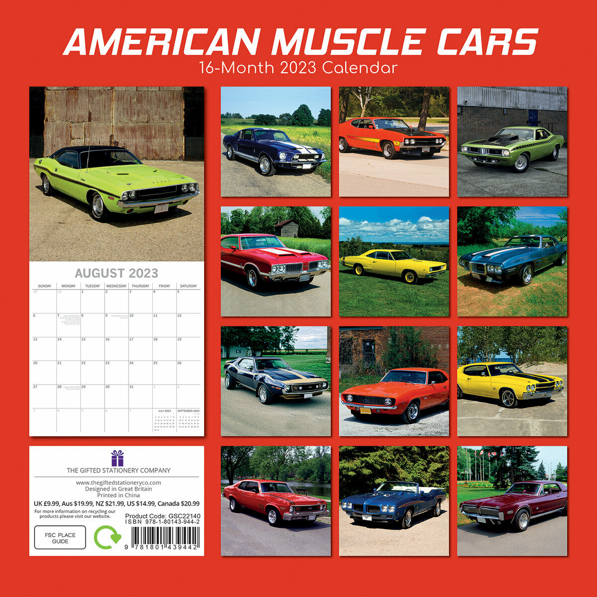 Calendrier 2023 Voiture américaine racée Calendrier 2023 Voiture américaine racée