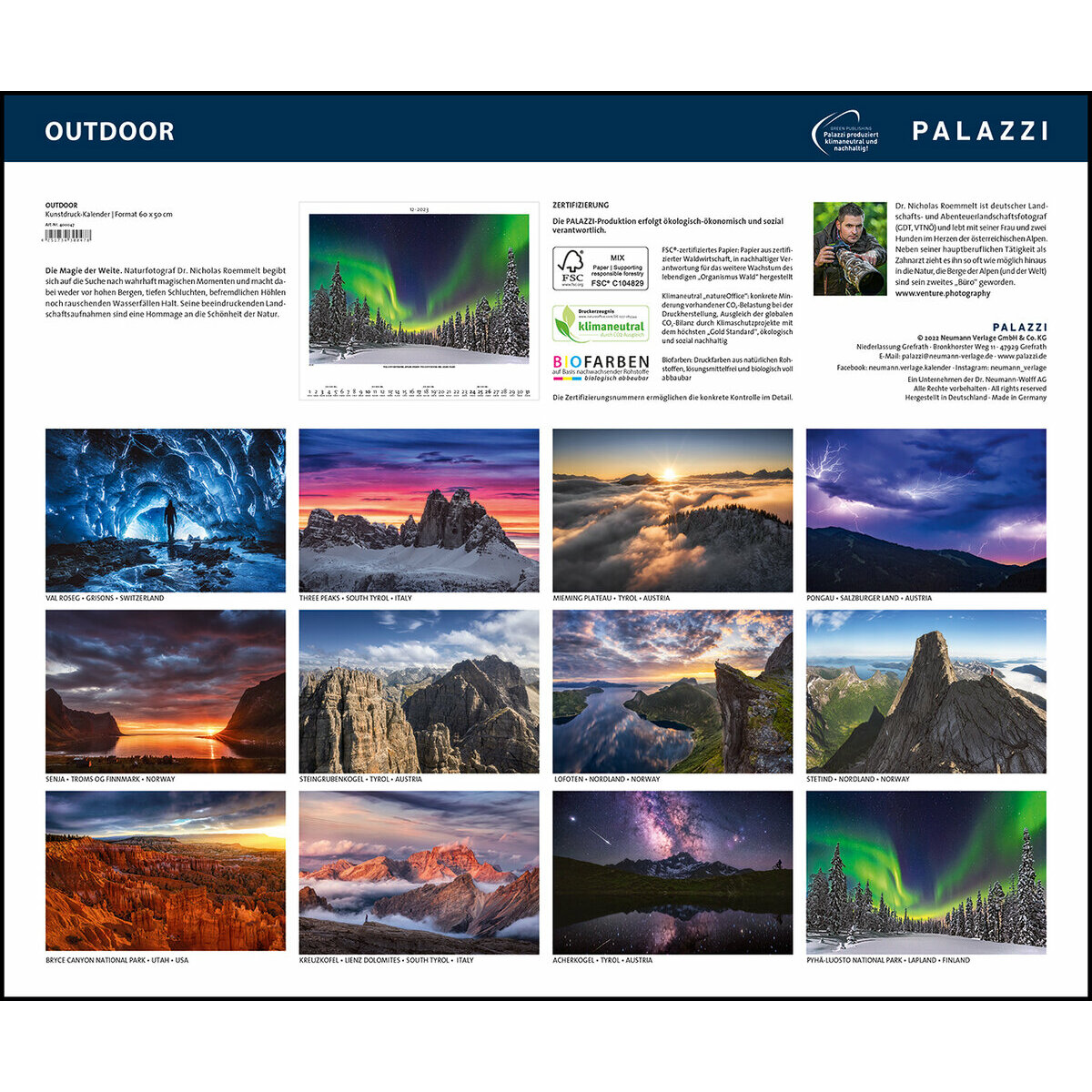 Maxi Calendrier Poster 2023 Nature extrême