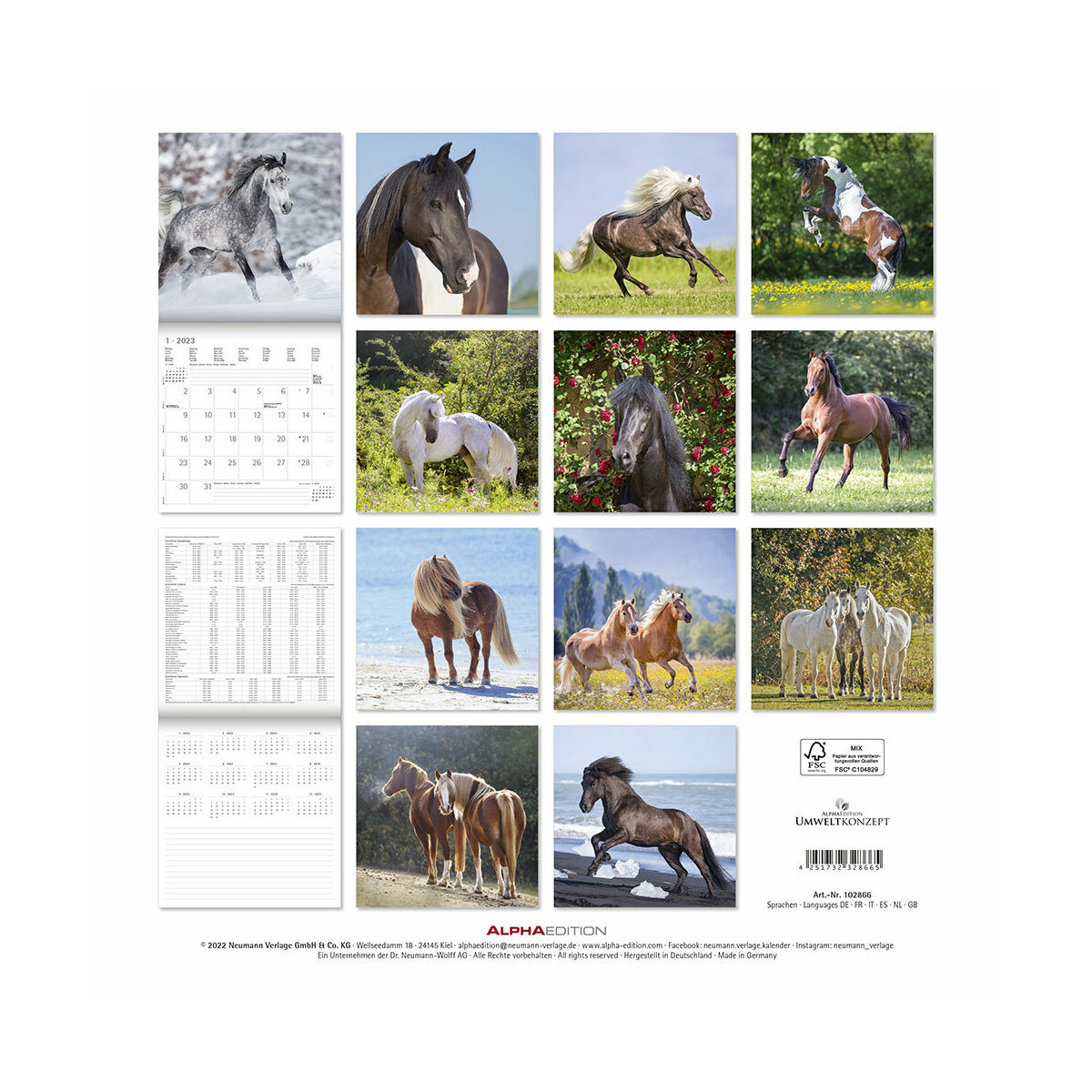Calendrier 2023 Chevaux