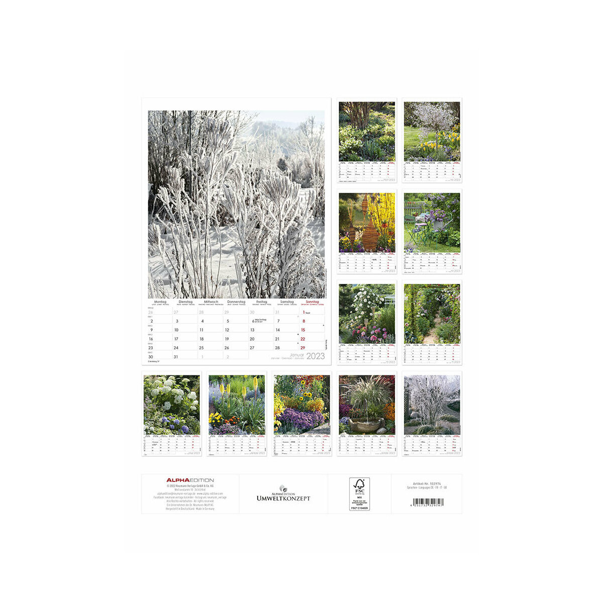 Maxi Calendrier 2023 Beaux jardins