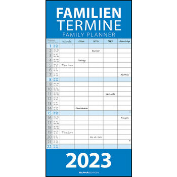 Calendrier familial 2023 Bleu