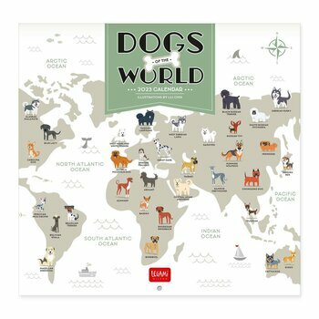 Calendrier 2023 Dessin chien à travers le monde Calendrier 2023 Dessin chien à travers le monde