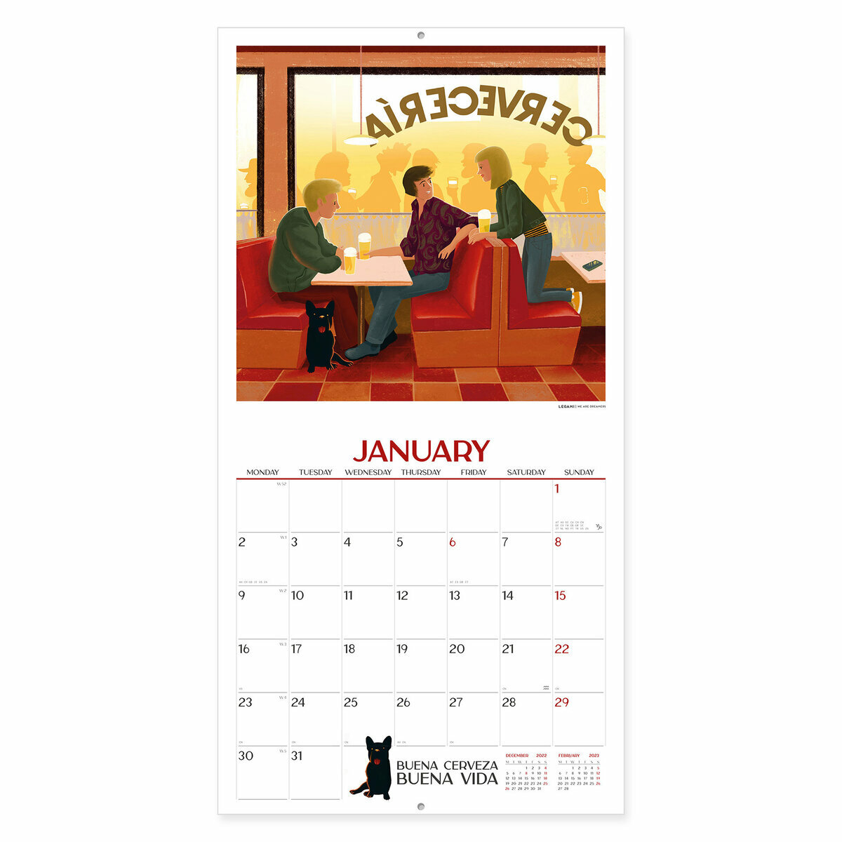 Calendrier 2023 Affiche bière retro