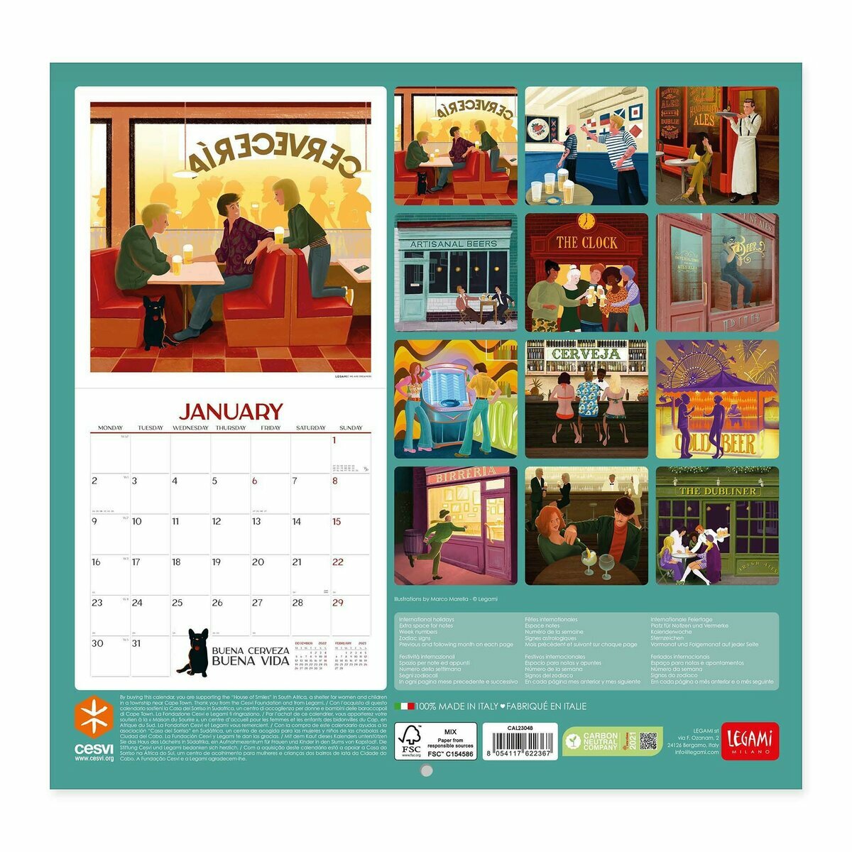 Calendrier 2023 Affiche bière retro