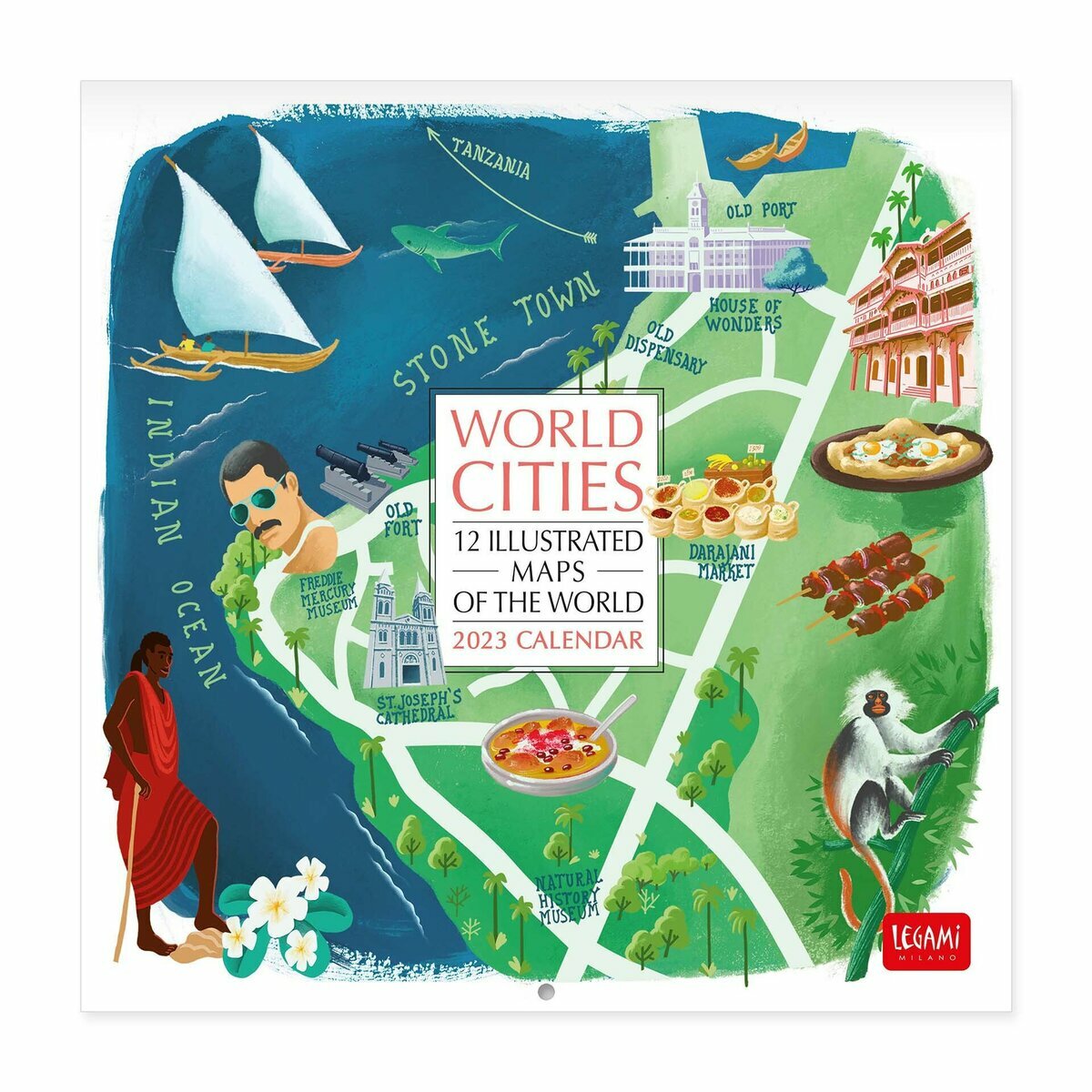 Mini Calendrier 2023 Carte des grandes villes