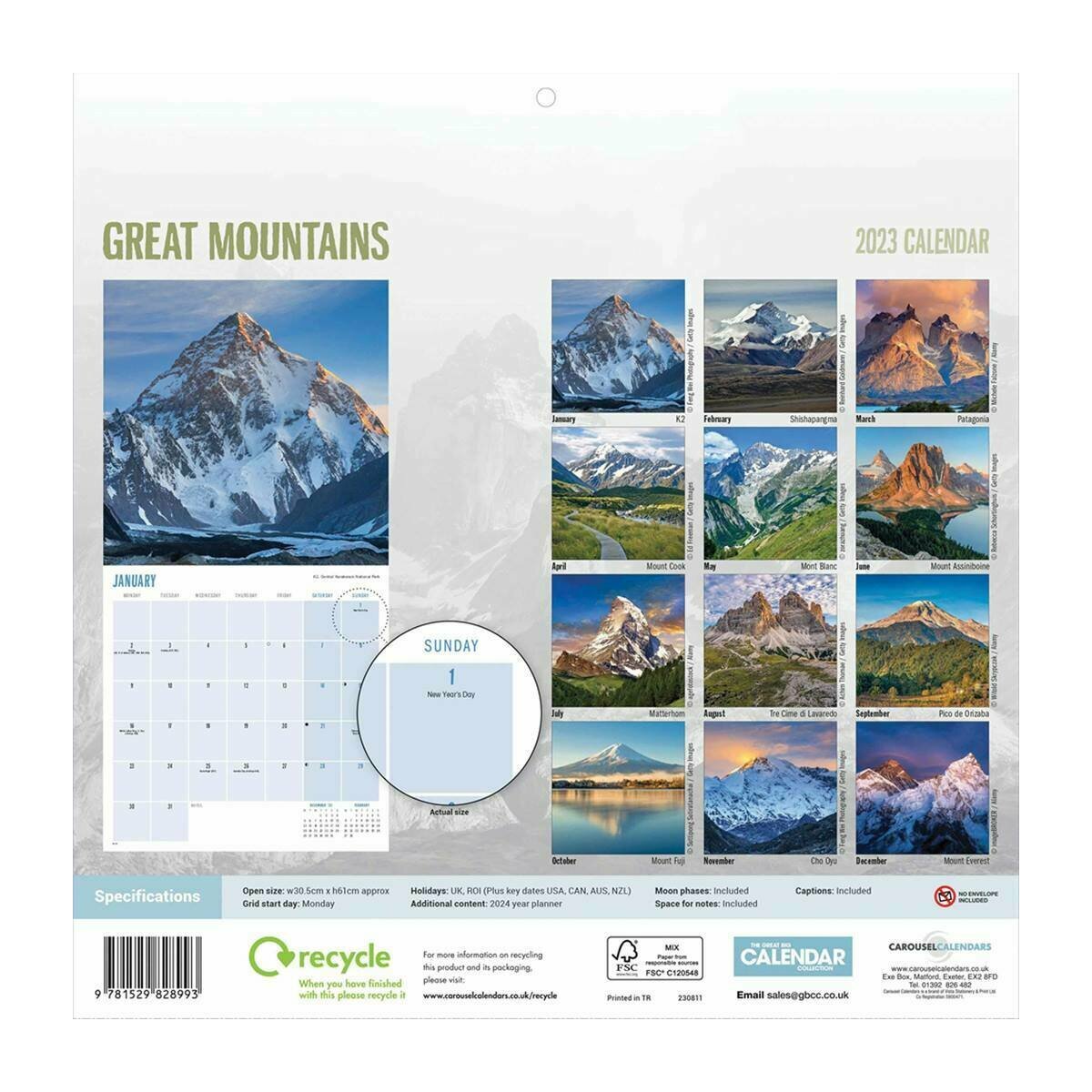 Calendrier 2023 National Geographic Montagne