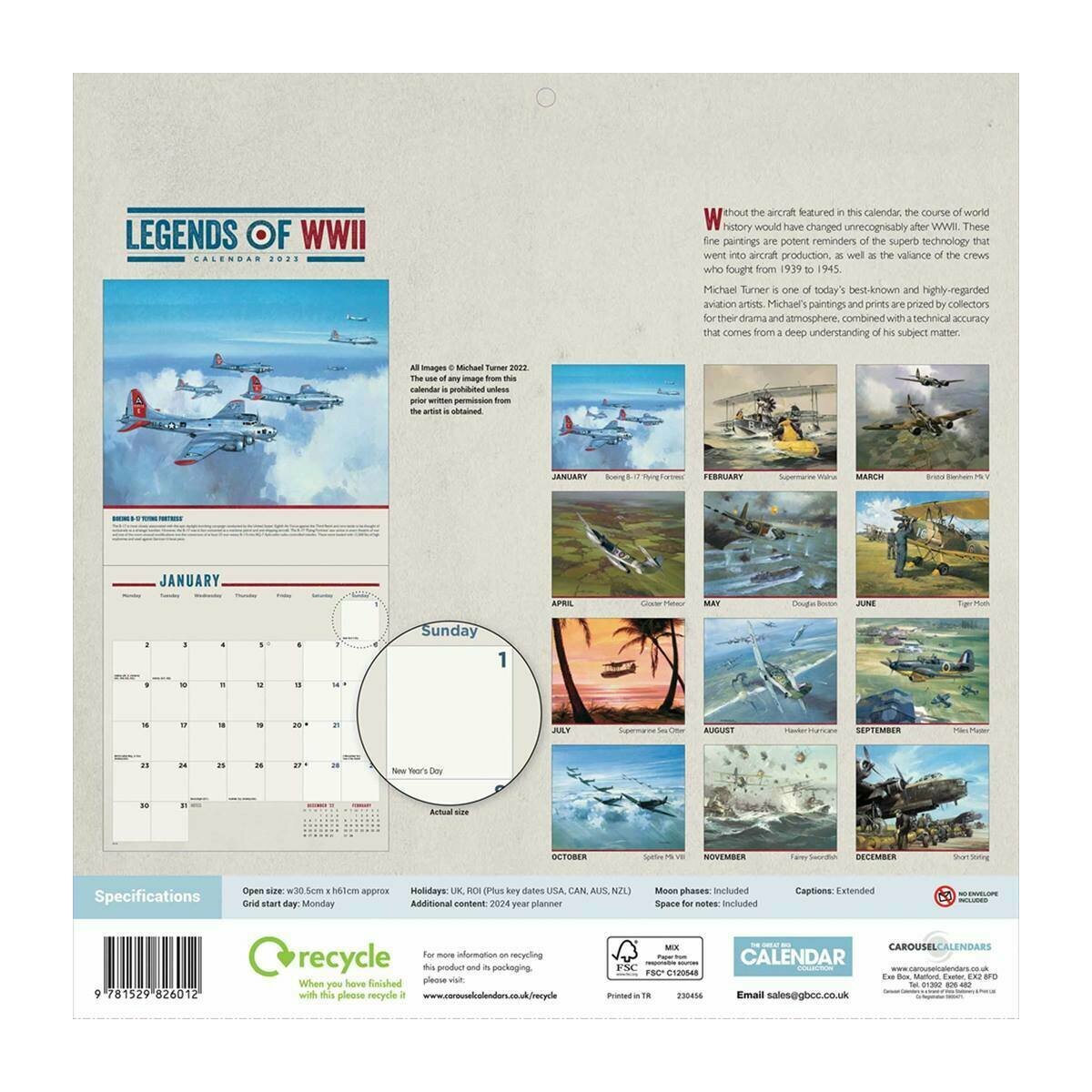 Calendrier 2023 Avion militaire seconde guerre mondiale