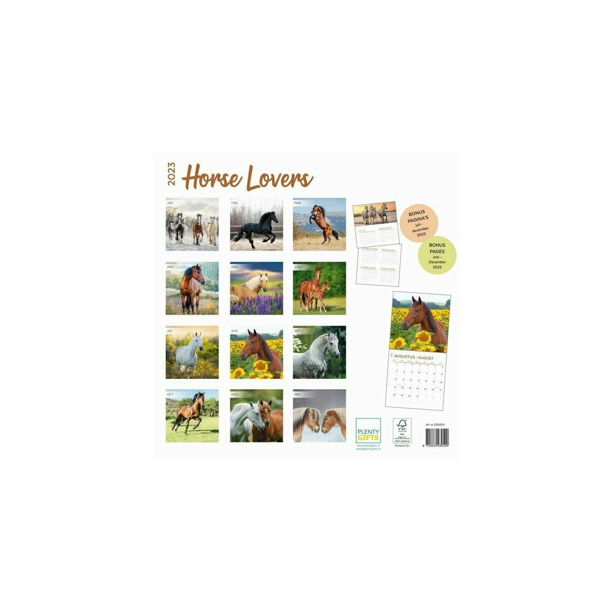 Calendrier amoureux chevaux 2023