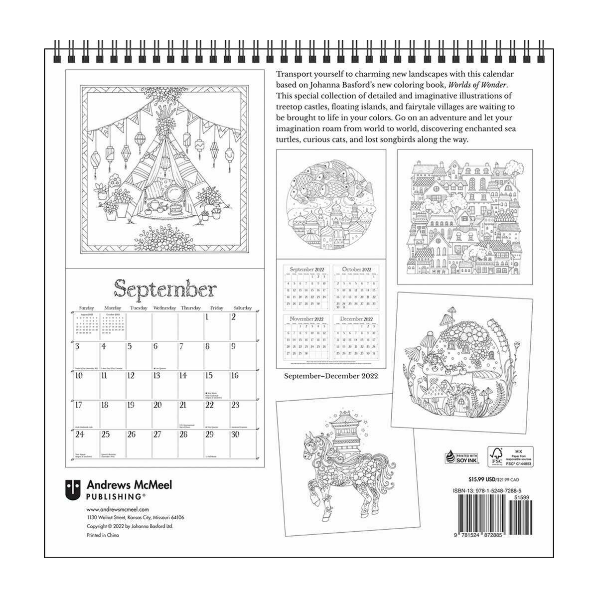 Calendrier 2023 Coloriage Fleurs de Johanna basford
