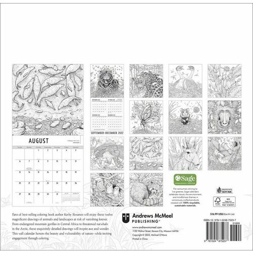 Calendrier 2023 à colorier Animaux et Nature