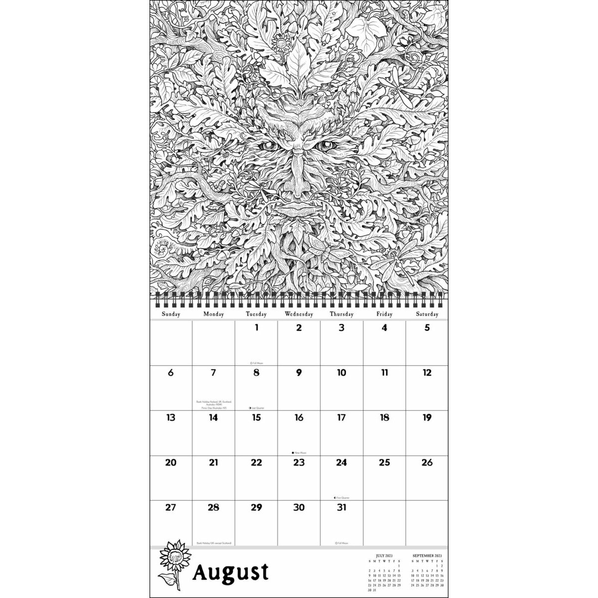 Calendrier 2023 à colorier Créature Mythique