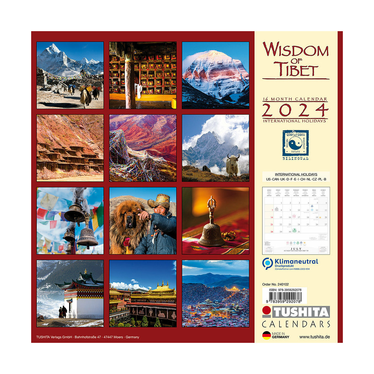 Calendrier 2024 Les plus beaux paysages du Tibet