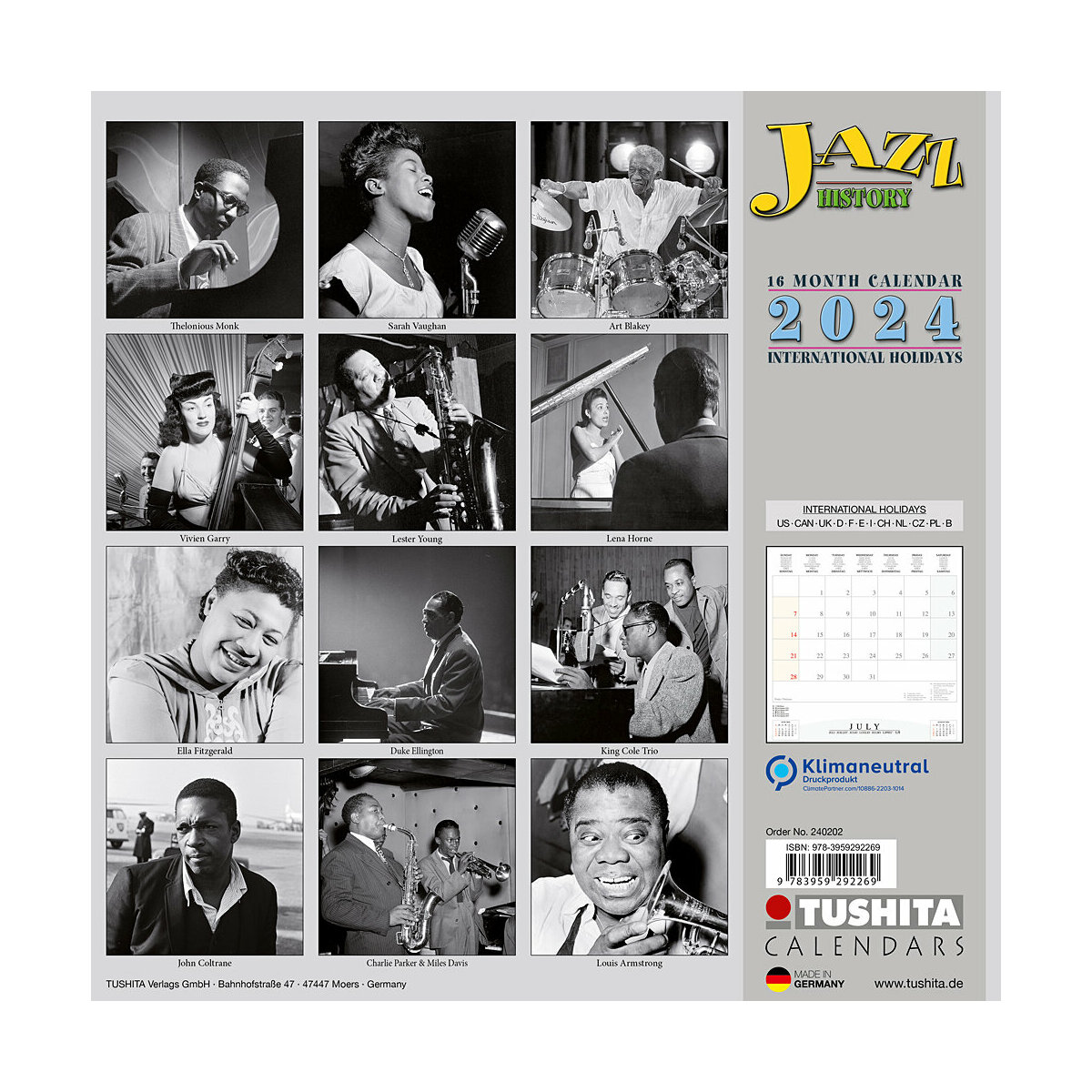 Calendrier 2024 Histoire du jazz