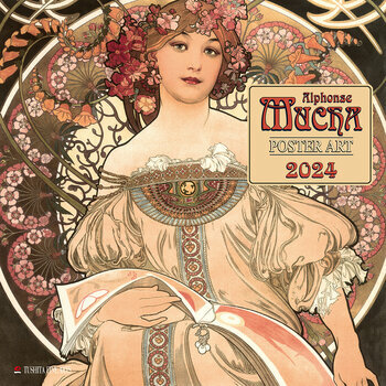 Calendrier 2024 Alphonse Mucha affiche publicitaire Calendrier 2024 Alphonse Mucha affiche publicitaire