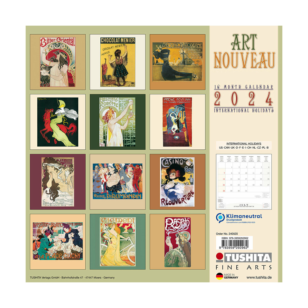 Calendrier 2024 ART nouveau
