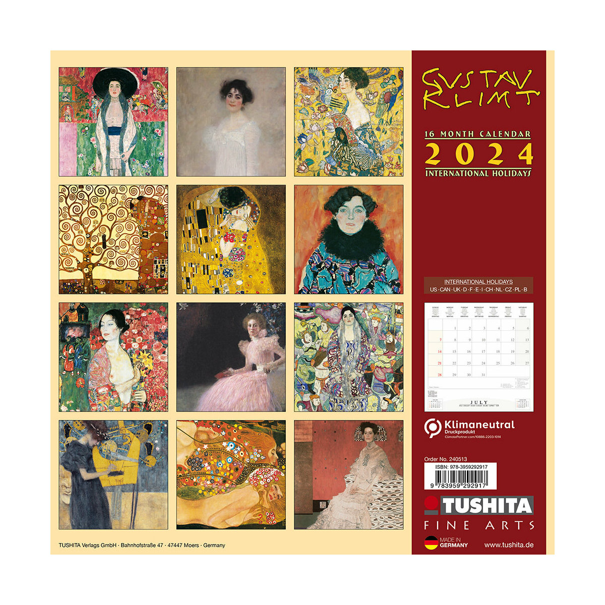 calendrier gustav Klimt 2024