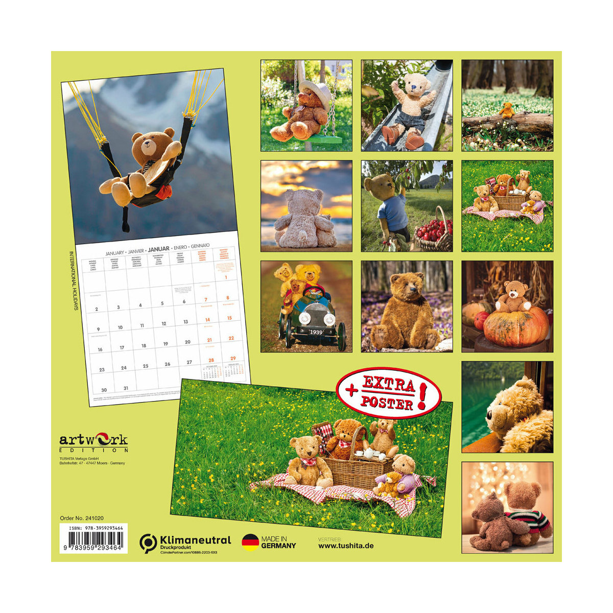 Calendrier 2024 Ourson avec poster offert