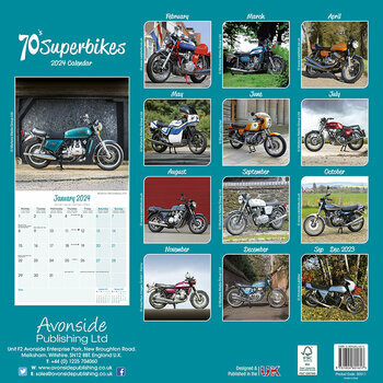 Calendrier 2024 Motos années 70 Calendrier 2024 Motos années 70
