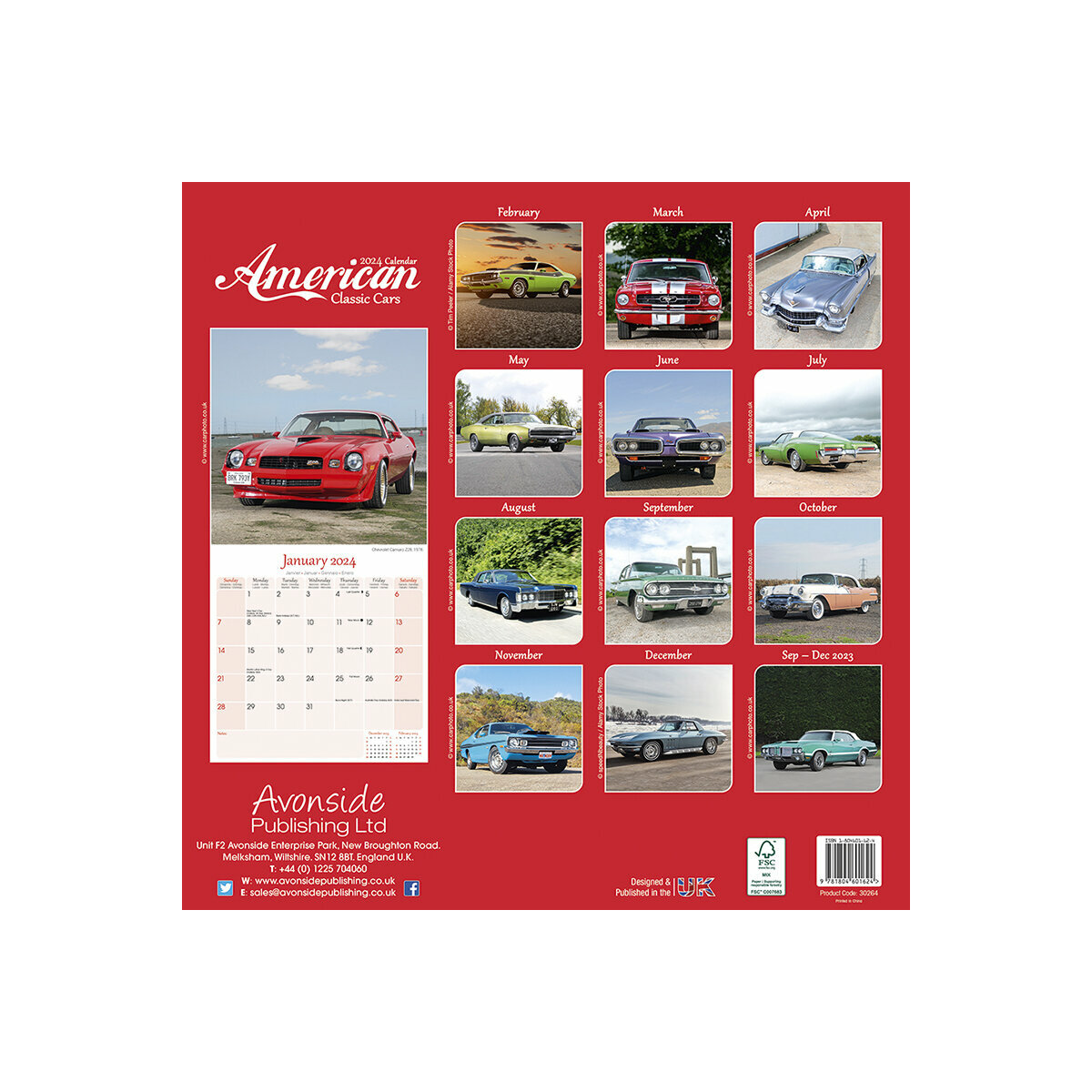 Calendrier 2024 Voiture américaine