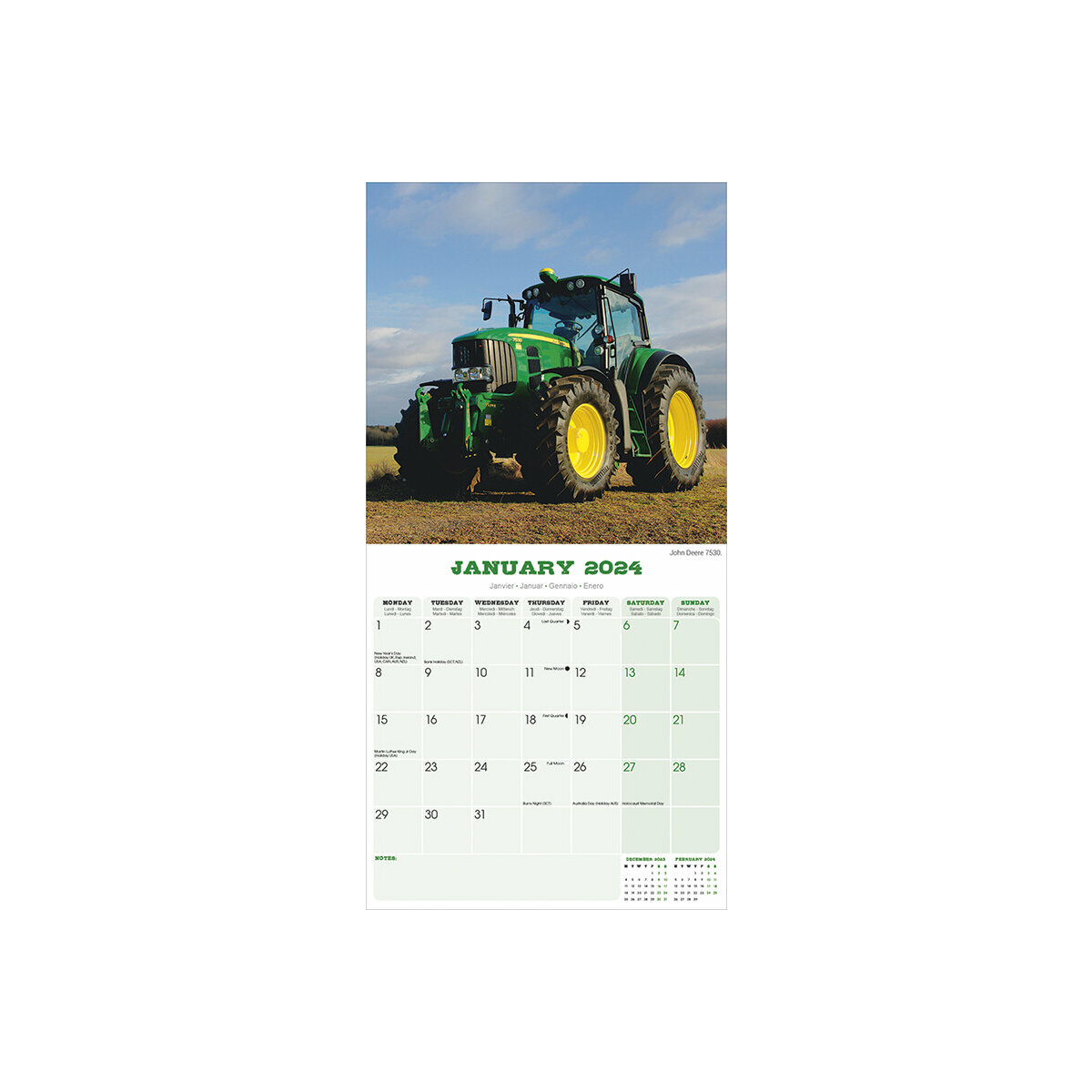 Calendrier 2024 Tracteur