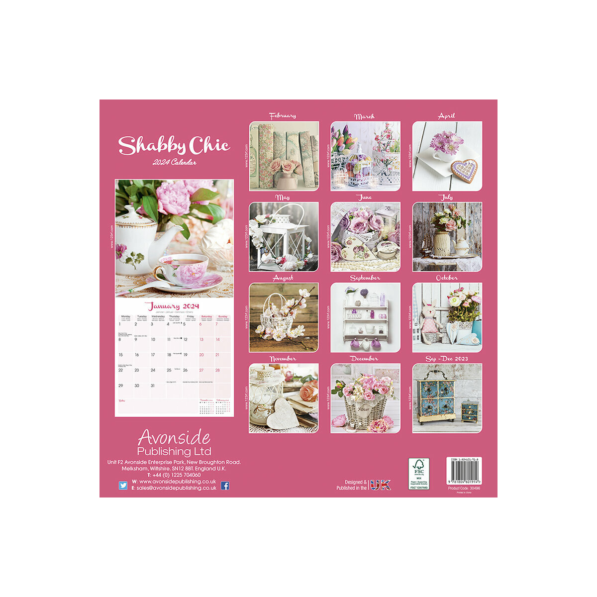Calendrier 2024 Shabby chic