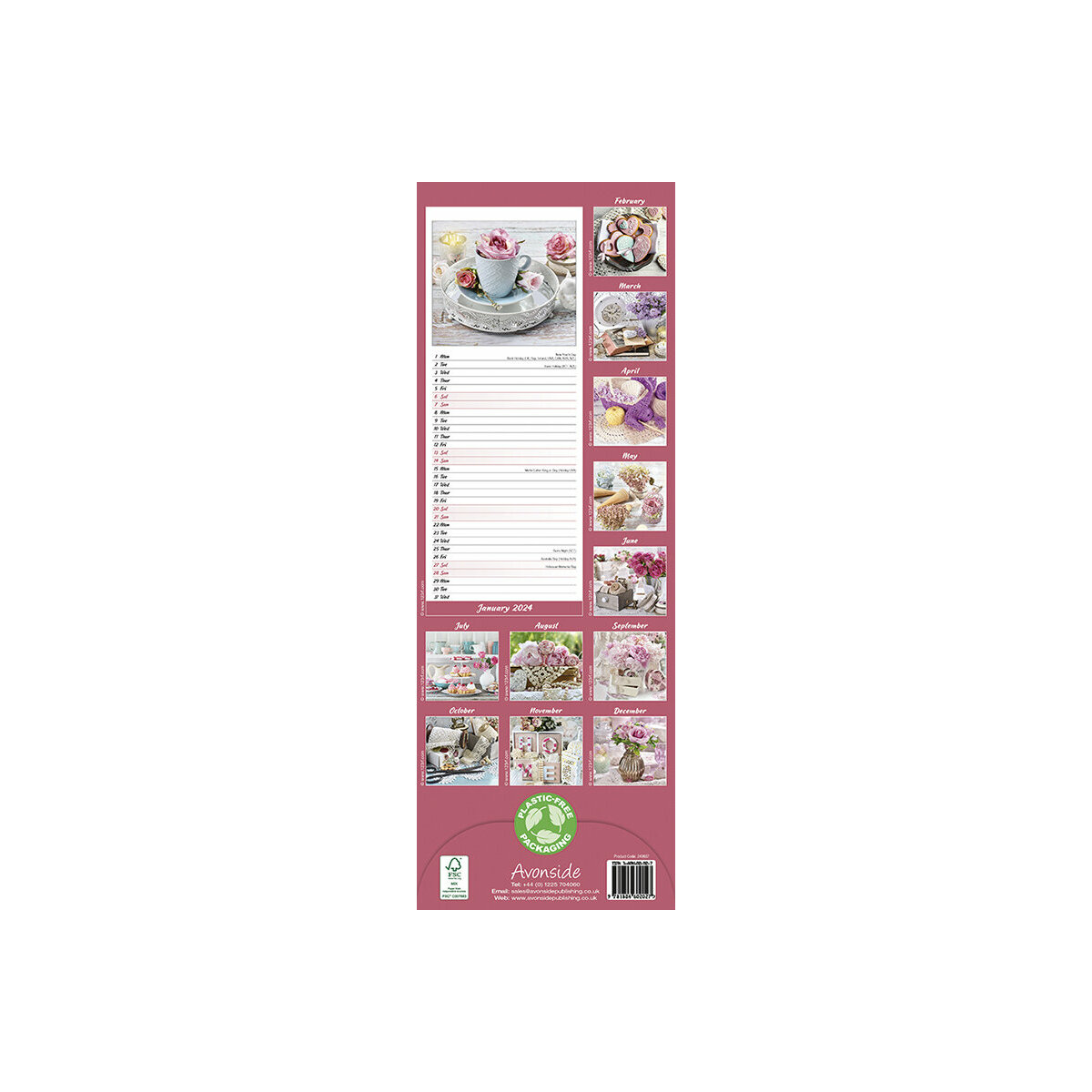 Calendrier Shabby Chic Slim 2024