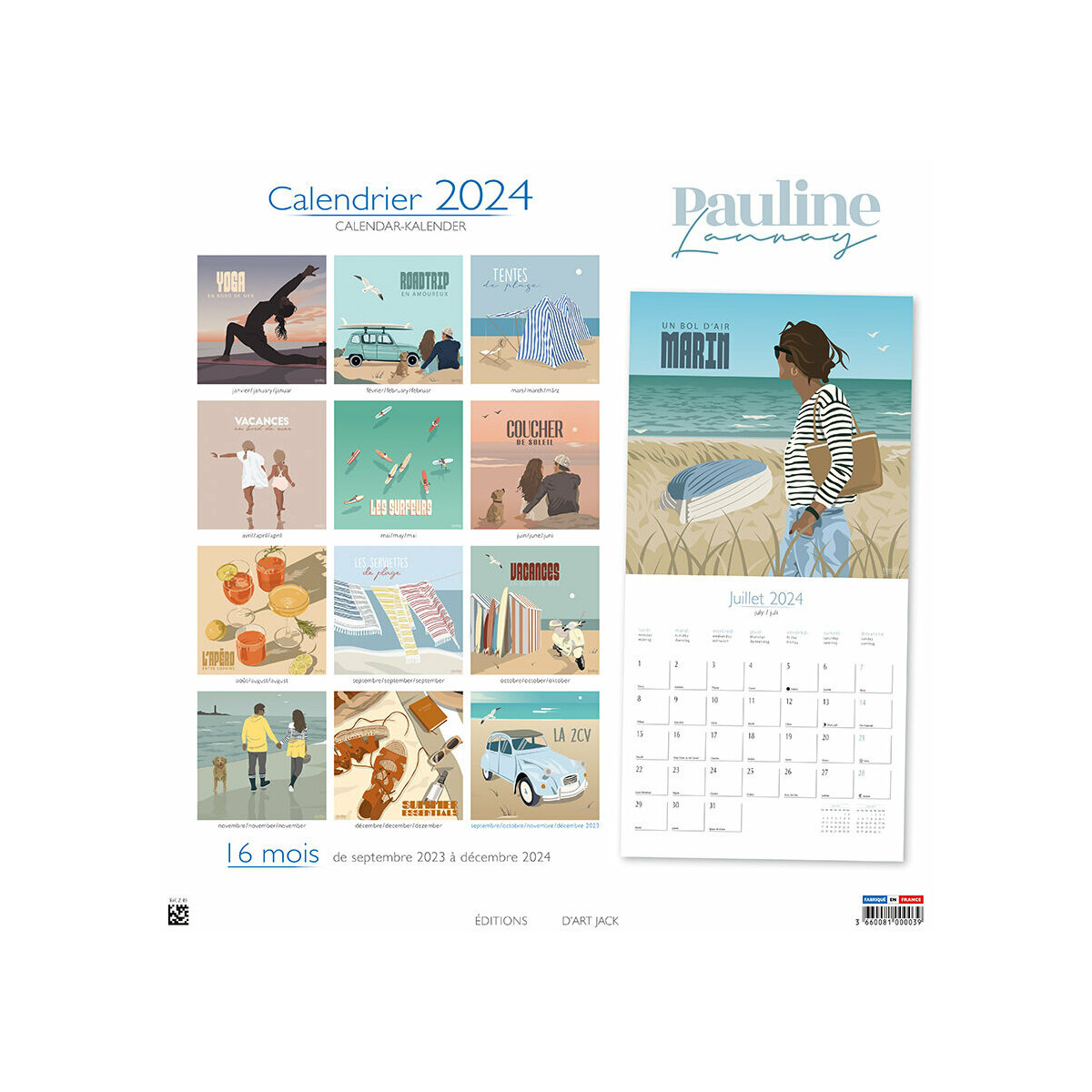 Calendrier 2024 Vacances en bord de mer Pauline Launay