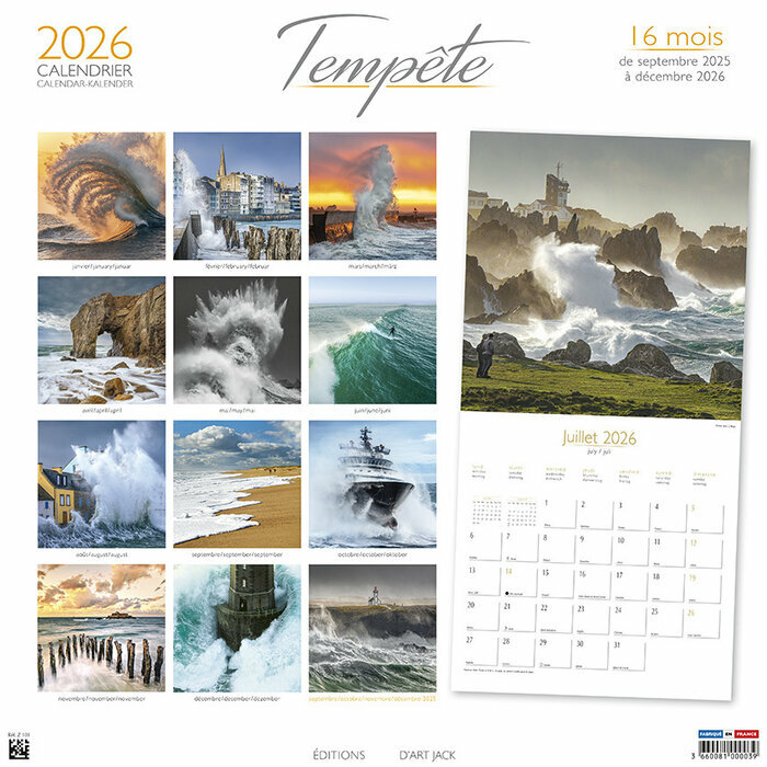 Calendrier Papier 2026 tempte Atlantique