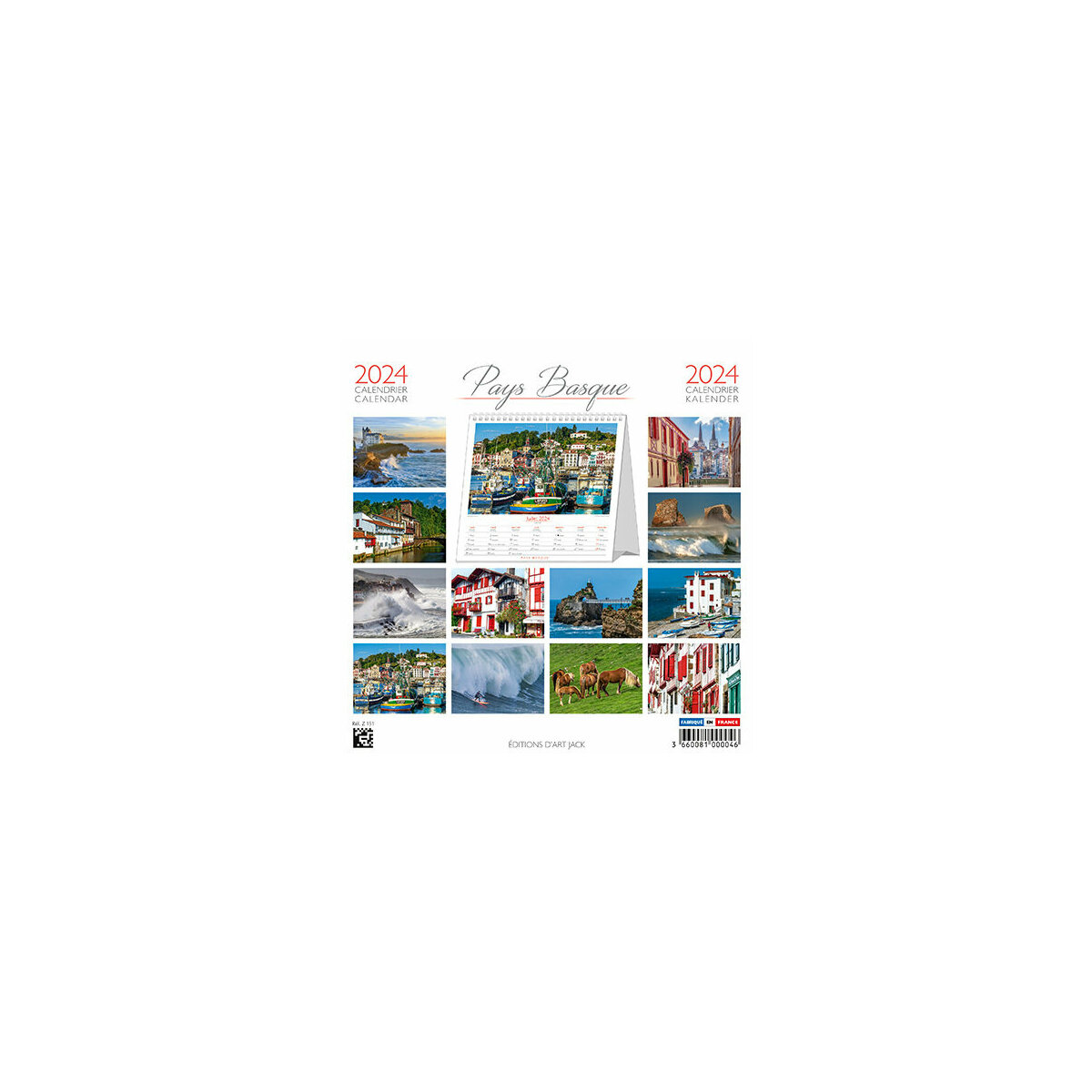 Calendrier chevalet Pays basque 2024