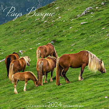 Calendrier chevalet 2024 Pays basque - poney Pottok Calendrier chevalet 2024 Pays basque - poney Pottok