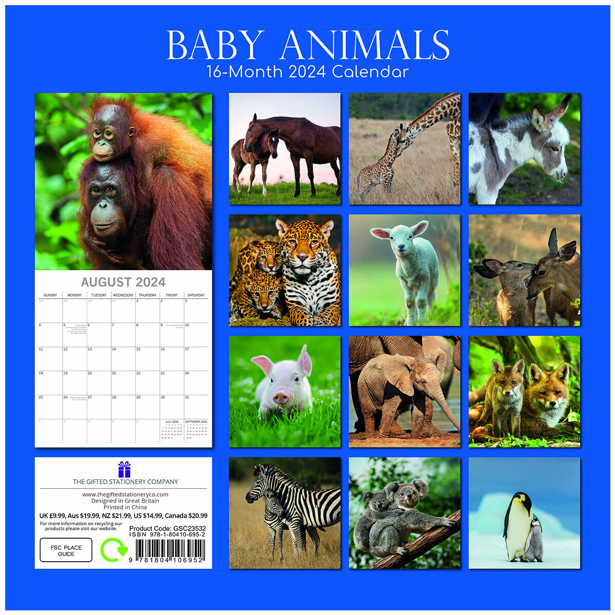 Calendrier 2024 Bébé animaux